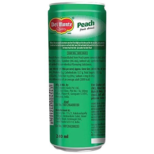 Del Monte Peach Drink 240ml